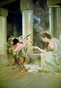 Feeding the Flamingos by Louis Comfort Tiffany