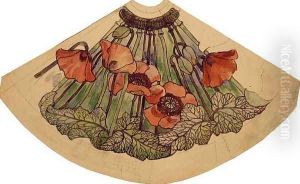 Working drawing for poppy shade by Louis Comfort Tiffany