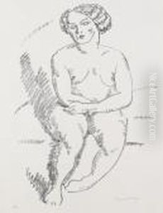 Sitzender Weiblicher Akt I by Alexei Jawlensky