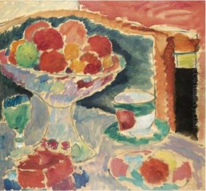 Stilleben Mit Obstschale,
Bohmischem Glas Und Empiretasse (still-life With Fruit-stand, Bohemian
Glass And Empire Cup) by Alexei Jawlensky