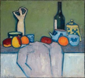 Stilleben Mit Fruchten, Figur Und Flasche Stilleben Mit Fruchten, Figur Und Flasche