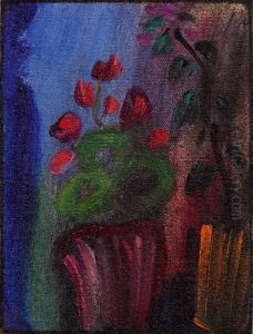 Stilleben (alpenveilchen Mit Sieben Roten Bluten) by Alexei Jawlensky