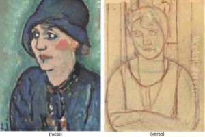 Dame Mit Blauem Hut (toni Kirchoff) by Alexei Jawlensky