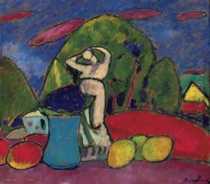 Stilleben Mit Figur, Fruchten Und Landschaft Stilleben Mit Figur, Fruchten Und Landschaft