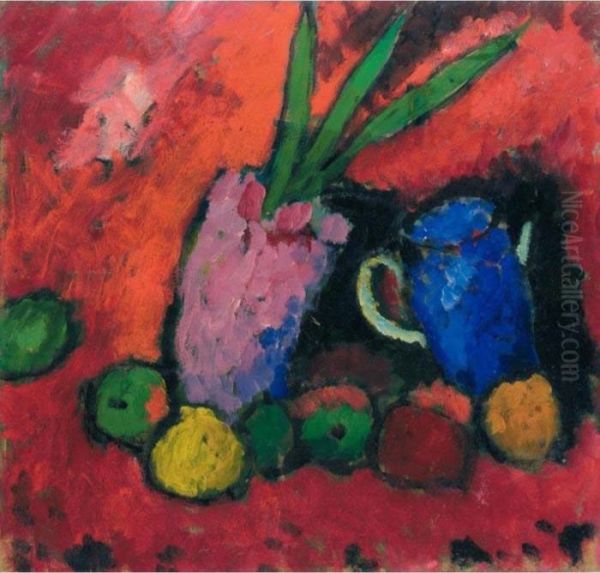 Stilleben Mit Hyazinthe, Blauem 
Krug Und Apfeln (still-life With Hyacinth, Blue Jug And Apples) - view 1
