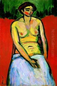 Sitzender Weiblicher Akt by Alexei Jawlensky