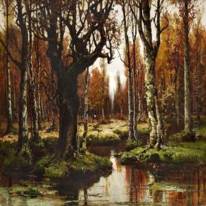 Quiet Autumn Day In A Russian Birch Forest by Iulii Iul'evich (Julius) Klever
