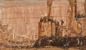 Soldiers storming a town by Antonio Tempesta