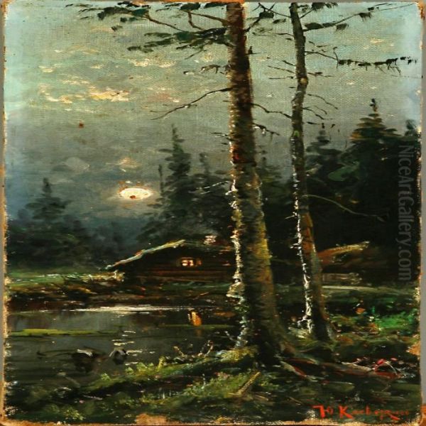 Forest Scene In Moonlight - view 1