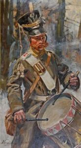 Dobosz - Fragment Olszynki Grochowskiej by Wojciech Von Kossak