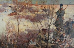 Fragment Panoramy - Berezyna by Wojciech Von Kossak