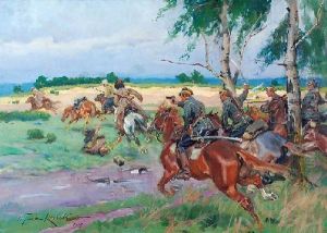 Pogon Za Bolszewikami by Wojciech Von Kossak