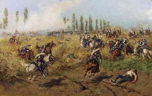 Szwolezerowie Polscy W Bitwie Pod Wagram by Wojciech Von Kossak