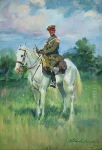 Ulan Na Koniu by Wojciech Von Kossak