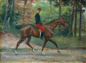 Portret Edmonda Blanc Na Koniu by Wojciech Von Kossak