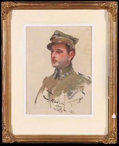 Portret Oficera, 1920 R. by Wojciech Von Kossak