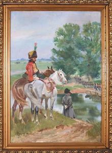 Napoleon Nad Niemnem, 1926 R. by Wojciech Von Kossak