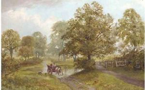 Crossing the ford near Ticknall