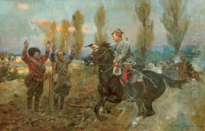 Wziecie Bolszewikow W Niewole by Wojciech Von Kossak