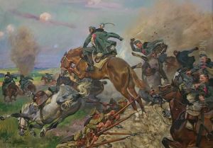 Szarza Pod Rokitna by Wojciech Von Kossak