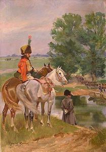 Napoleon Nad Brzegiem Niemna by Wojciech Von Kossak