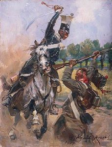 Konny Ulan Tnacy Szabla Pieszego by Wojciech Von Kossak
