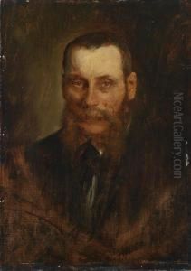 Portrait Of The Viennese Art Dealer Georg Plach by Lenbach Franz Von