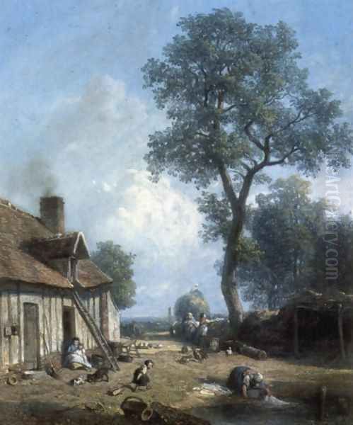 Figures in a Farmyard - view 1