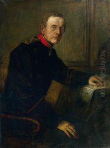 Portrait D'un Officier Prussien by Lenbach Franz Von