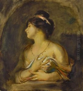 Bildnis Einer Jungen Frau by Lenbach Franz Von