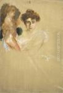 Bildnis Der Frau Vonbleichroder Mit Kleinem Kind by Lenbach Franz Von