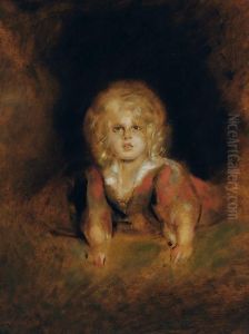 Portrait Der Tochter Marion by Lenbach Franz Von