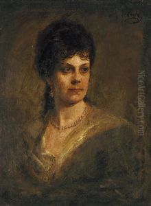 Damenportrait by Lenbach Franz Von