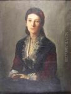 Portrait Of Gertrude Grafin Von Werthern by Lenbach Franz Von