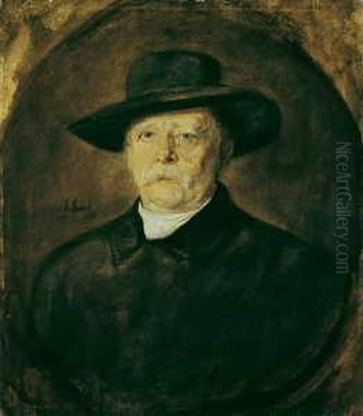 Bildnis Des Reichskanzlers Otto
Furst Von Bismarck. Signiert Und Datiert Mitte Links: F. Lenbach/1896.
Ol Auf Leinwand (doubliert). H 81; B 71 Cm. - view 1