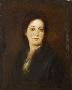 Damenportrat. by Lenbach Franz Von