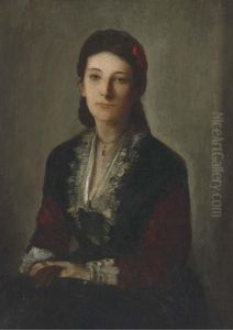 Portrait Of Gertrud Grafin V. 
Werthern Nee Von Bulow, Seatedhalf-length, In A Black Dress