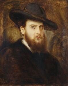 Herrenportrat by Lenbach Franz Von