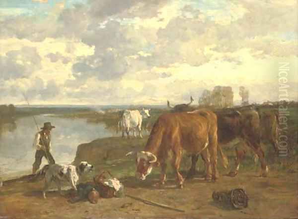 Cattle and a shepherd - view 1
