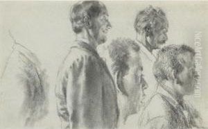 Studies Of Male Heads In Profile