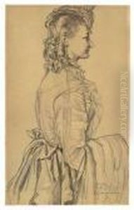 Bildnis Clara Von Tungeln by Adolph von Menzel