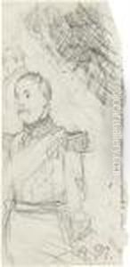 Figurenstudien Zu Einem General U by Adolph von Menzel