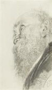 Portrait Of A Bearded Man by Adolph von Menzel