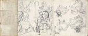 Szenen Aus Einer Gesellschaft by Adolph von Menzel