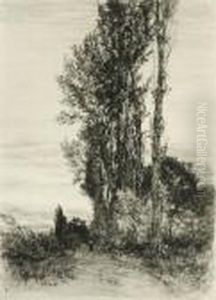 Landscape With Trees by Adolph von Menzel