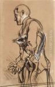 Portrait Ofan Officer by Adolph von Menzel