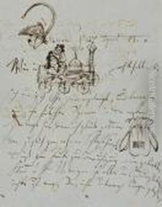 Eigenhandiger Brief Mit Zeichnungen, Datiert <dessau, 27. August [18]53> by Adolph von Menzel