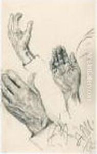 Three Studies Of A Hand Seen From Different Angles