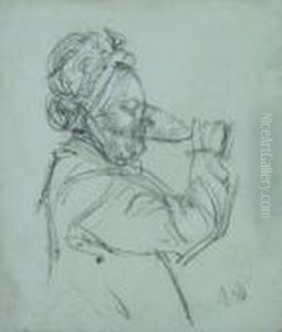 Lady Drinking From A Glass by Adolph von Menzel