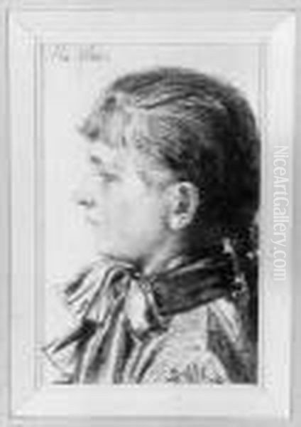 Ein Vierzehnjahriges Madchen. Im Profil Nach Links Gewandt. - view 1